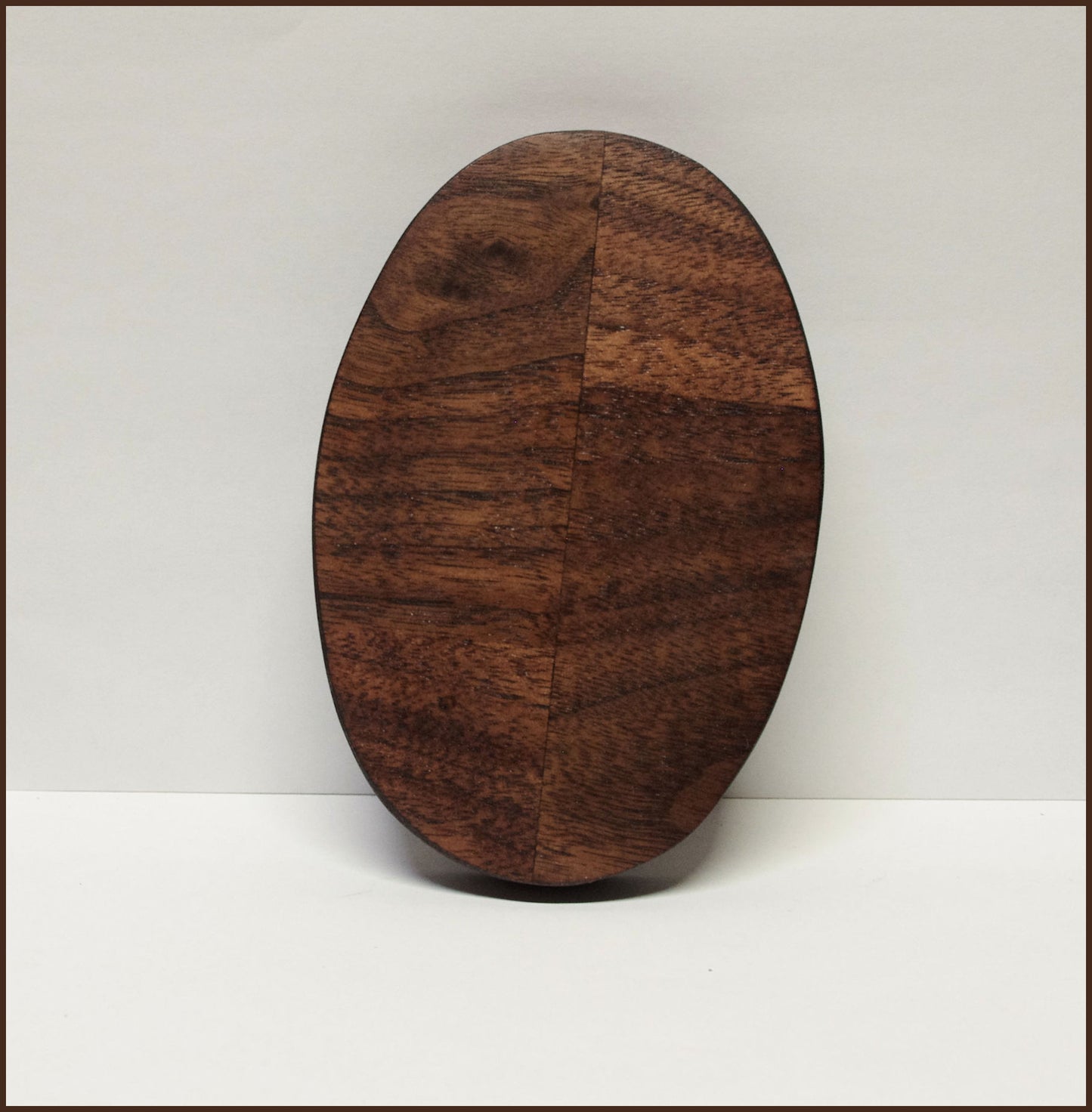 2136 - Bonsai Stand Oval Low Profile Shohin Mame 5"L - 3.375"W -1"H African Mahogany 2136