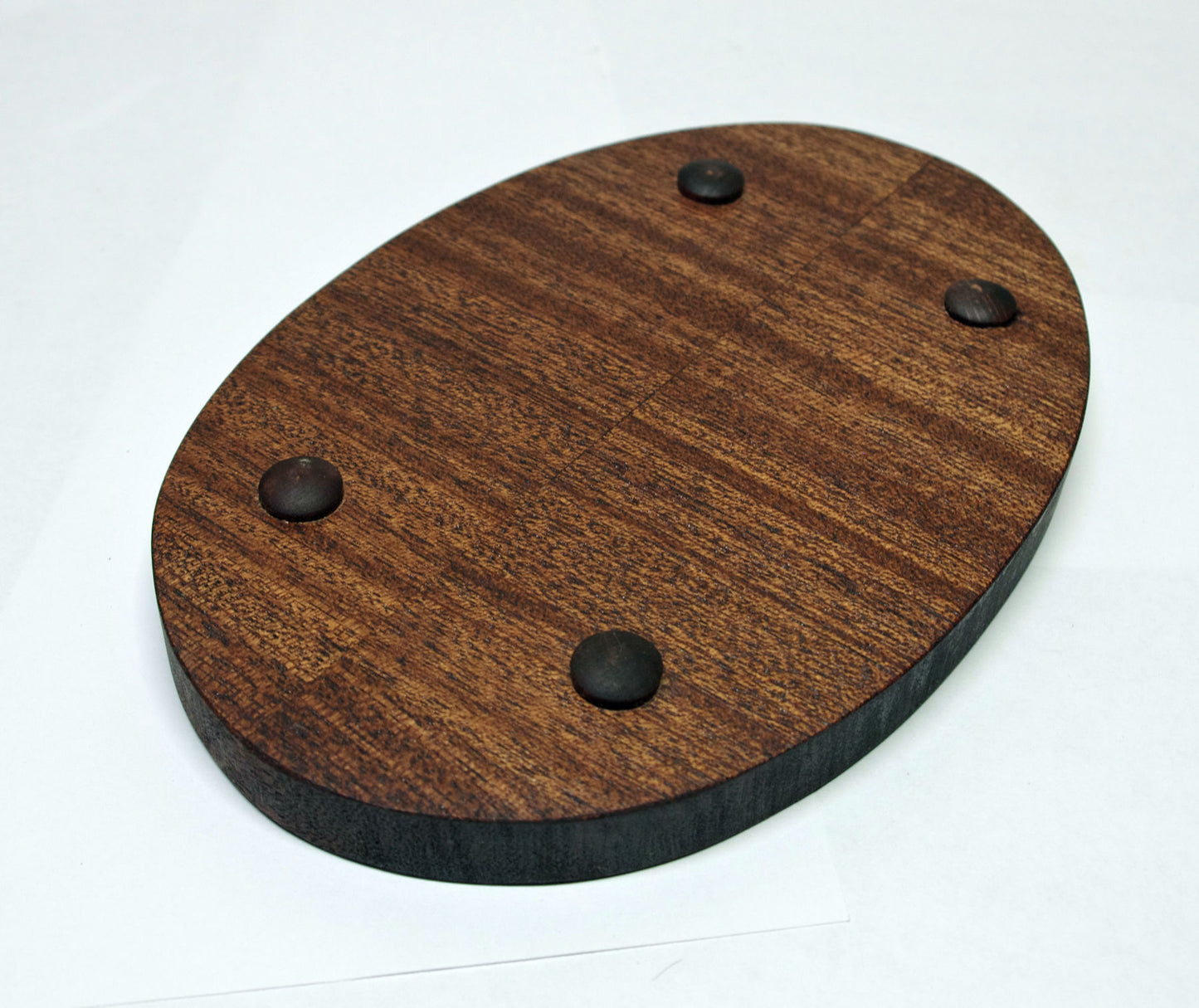 2135 - Bonsai Stand Oval Shohin Low Profile 7.625 L 5.125W -1"H Mahogany 2135