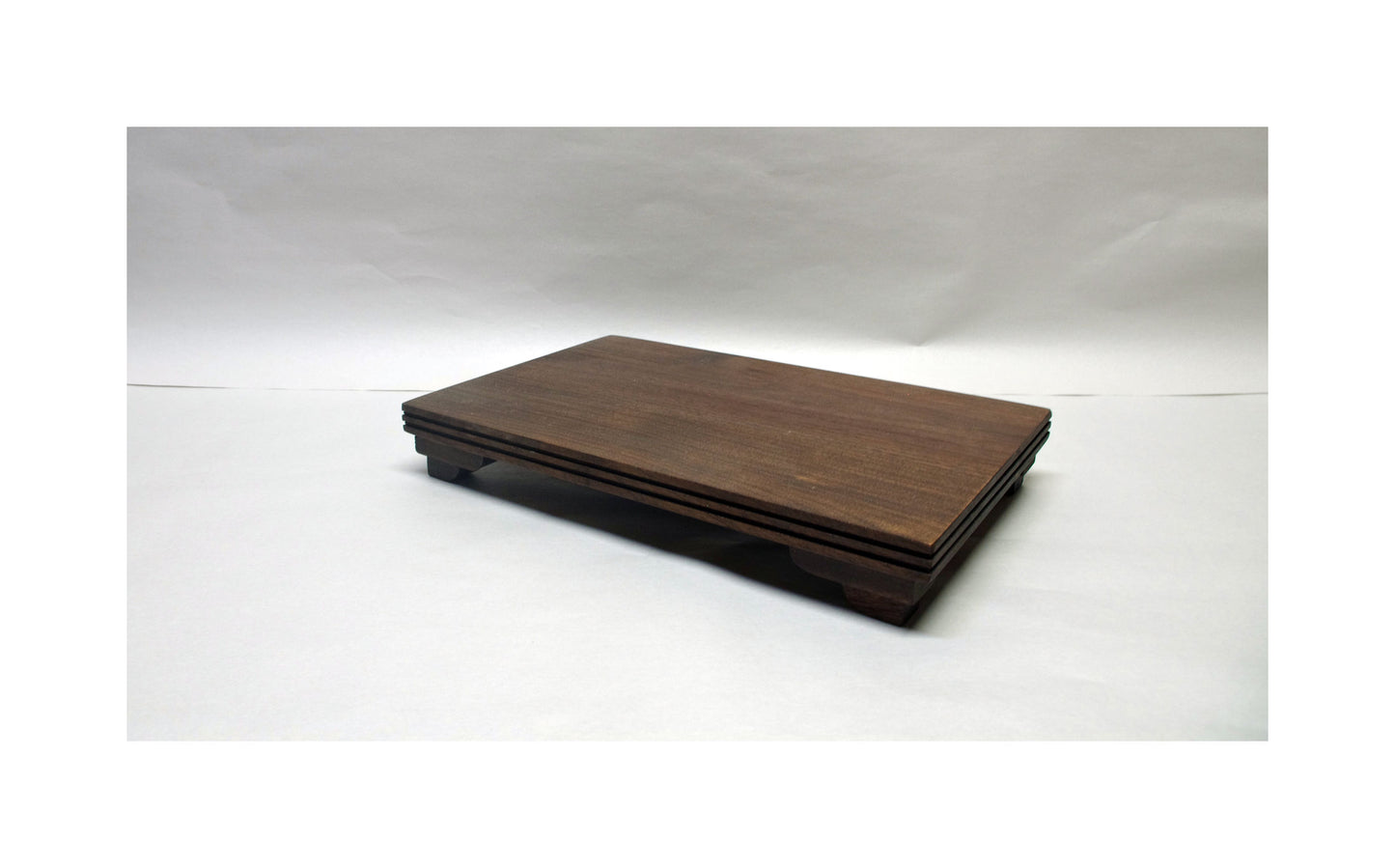 2185 - SOLD 07-31-2025 Bonsai Stand Low Profile 12L - 7.75W - 2H Dark Walnut Hardwood