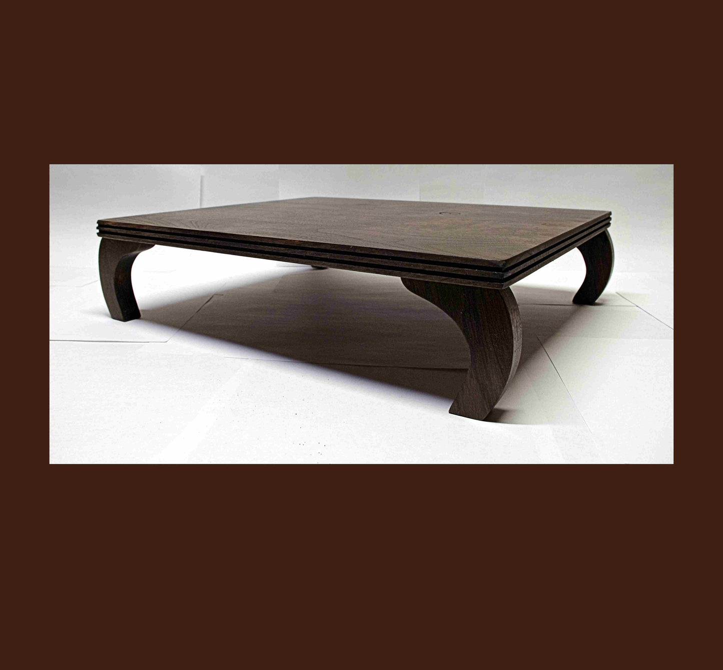 6126 - LARGE Bonsai Stand - Curved Leg Style Walnut Hardwood - Dark Walnut Finish 19 3/4" Length, 13 3/4" Width, 4" Height - New Today