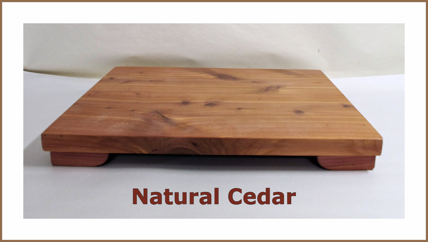 IN STOCK - Low Profile Bonsai Stand collectible display 12.625L - 10.625W - 1.375H Natural Cedar