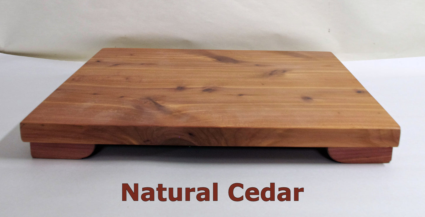 IN STOCK - Low Profile Bonsai Stand collectible display 12.625L - 10.625W - 1.375H Natural Cedar