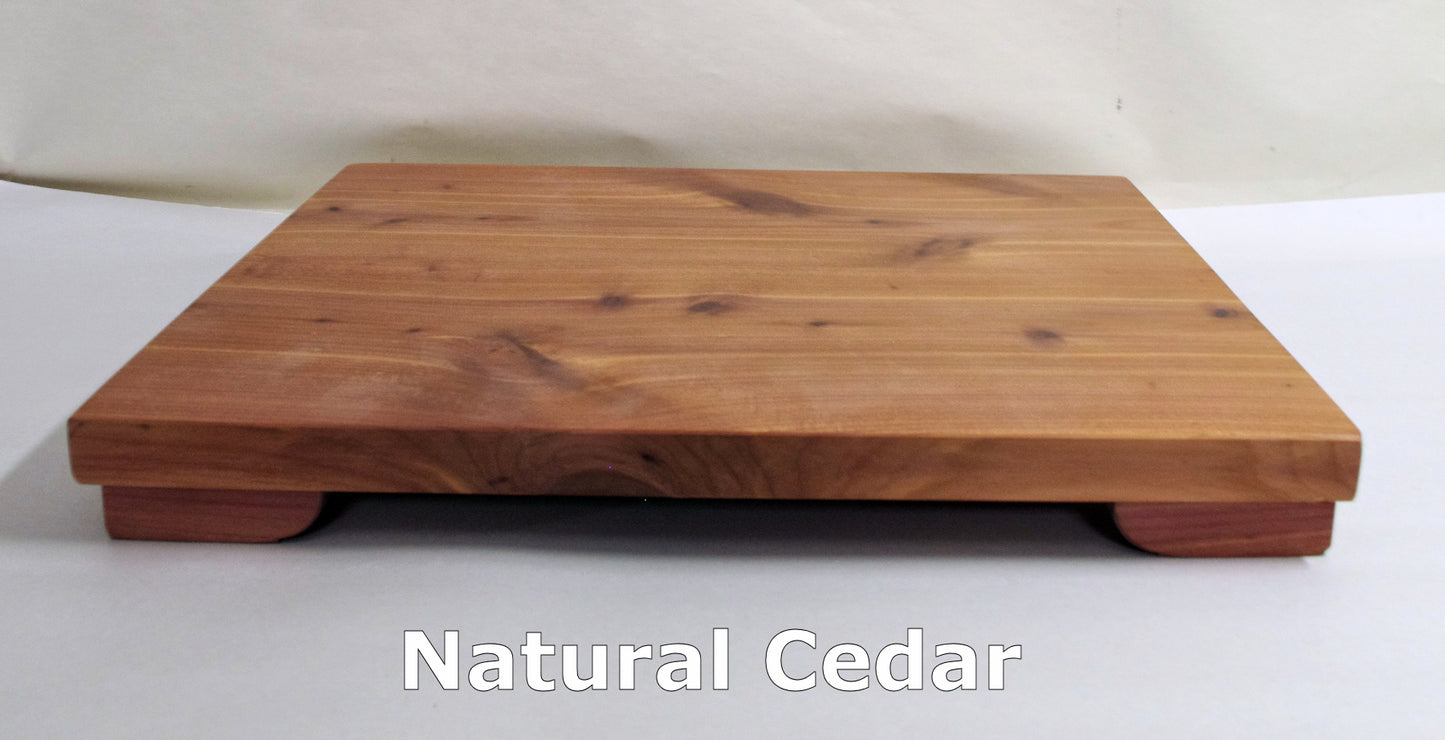 2147 - Low Profile Bonsai Stand collectible display 12.625L - 10.625W - 1.375H Natural Cedar