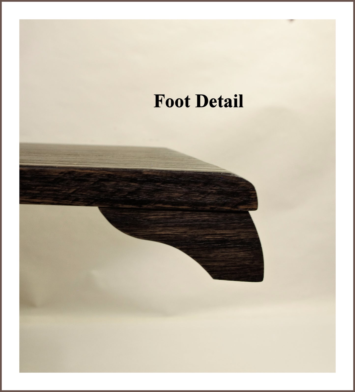 NEW IN STOCK - C2964-2023 Curved Leg Bonsai Stand oak with Antique Walnut Finish 16L-9.875W-2.25H