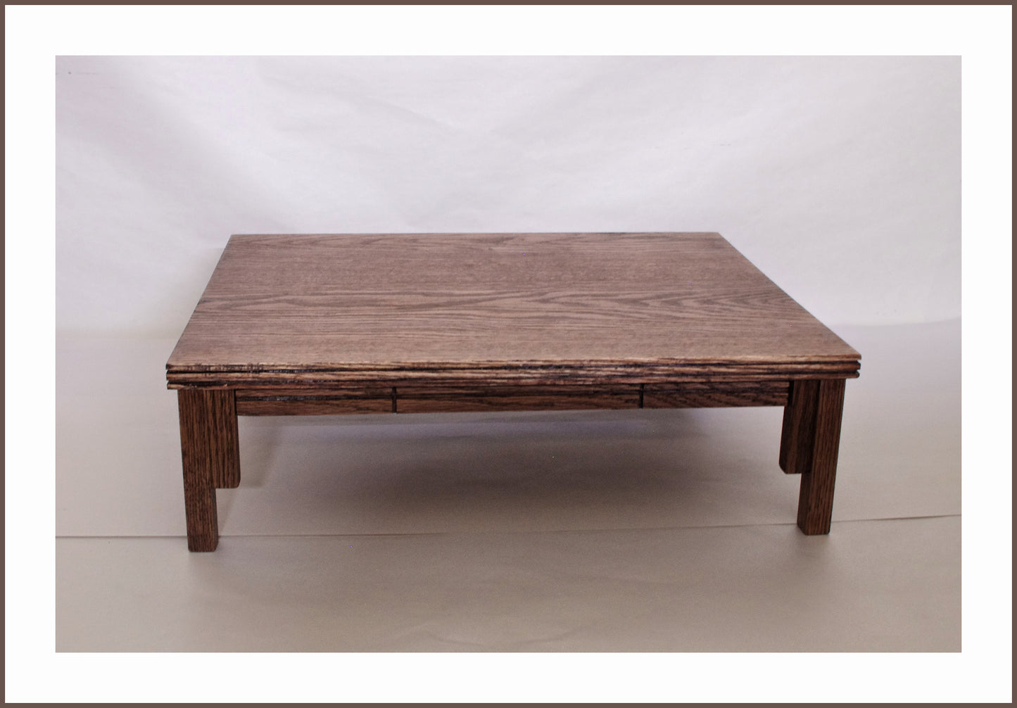 SOLD 11-16-2023 - CFormal Bonsai Stand Dark Red Oak 20L-15W-6H