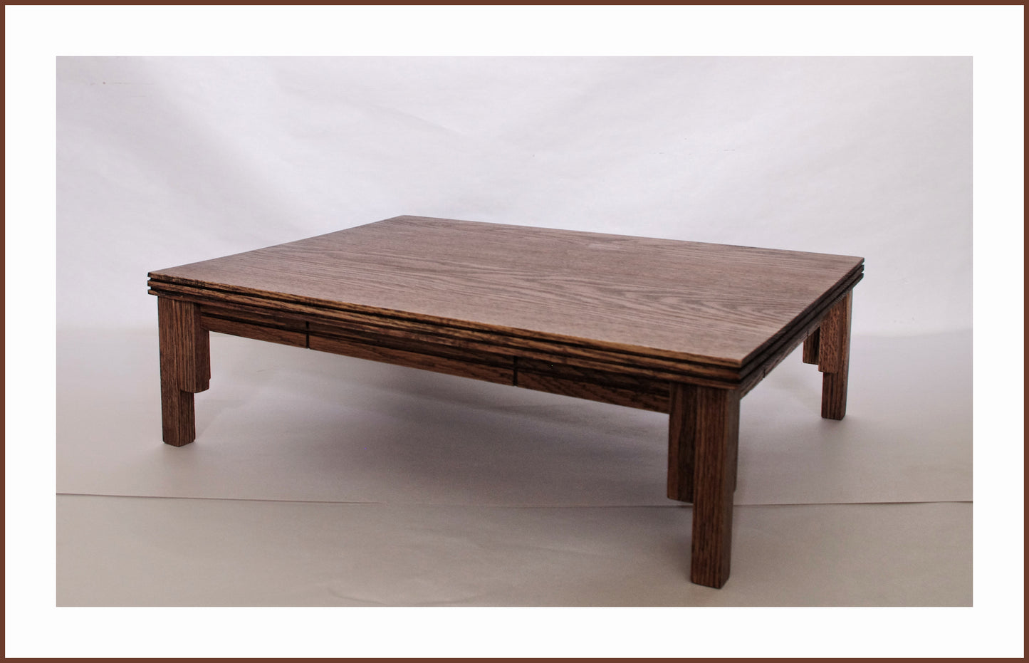 SOLD 11-16-2023 - CFormal Bonsai Stand Dark Red Oak 20L-15W-6H