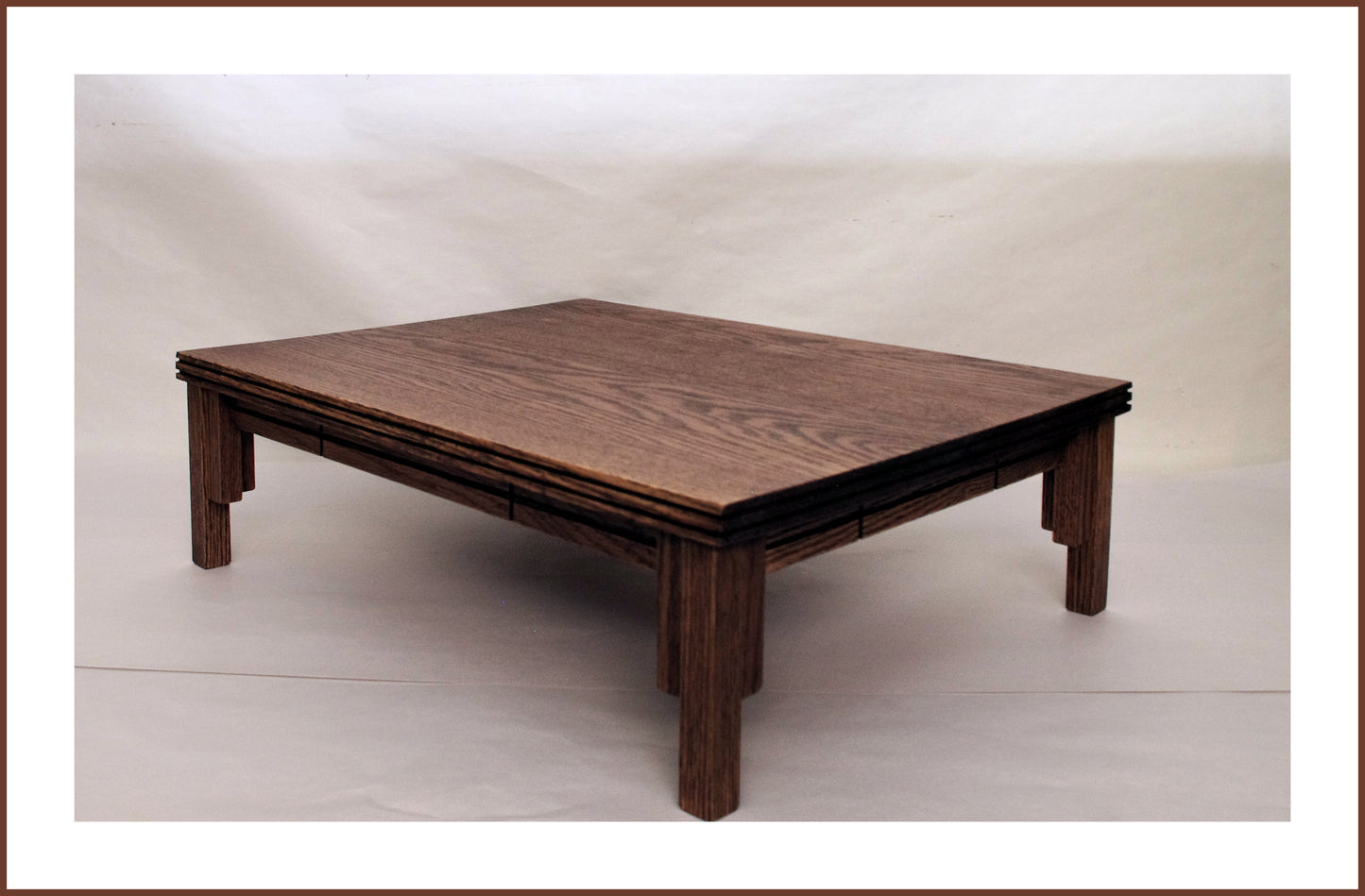 SOLD 11-16-2023 - CFormal Bonsai Stand Dark Red Oak 20L-15W-6H