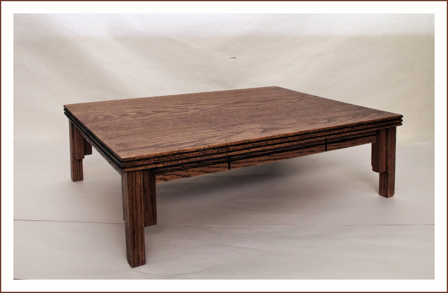 SOLD 11-16-2023 - CFormal Bonsai Stand Dark Red Oak 20L-15W-6H