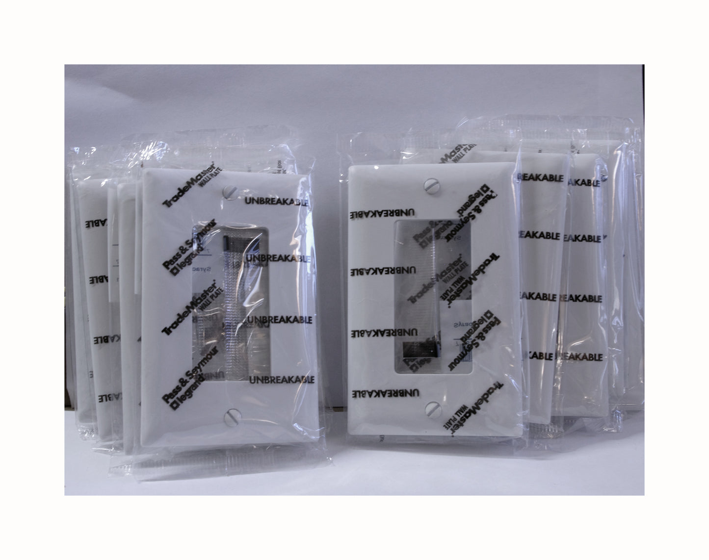 10 - Legrand Pass & Seymour Receptacle white plastic Wall Plate 4 3/4" x 3" No.1