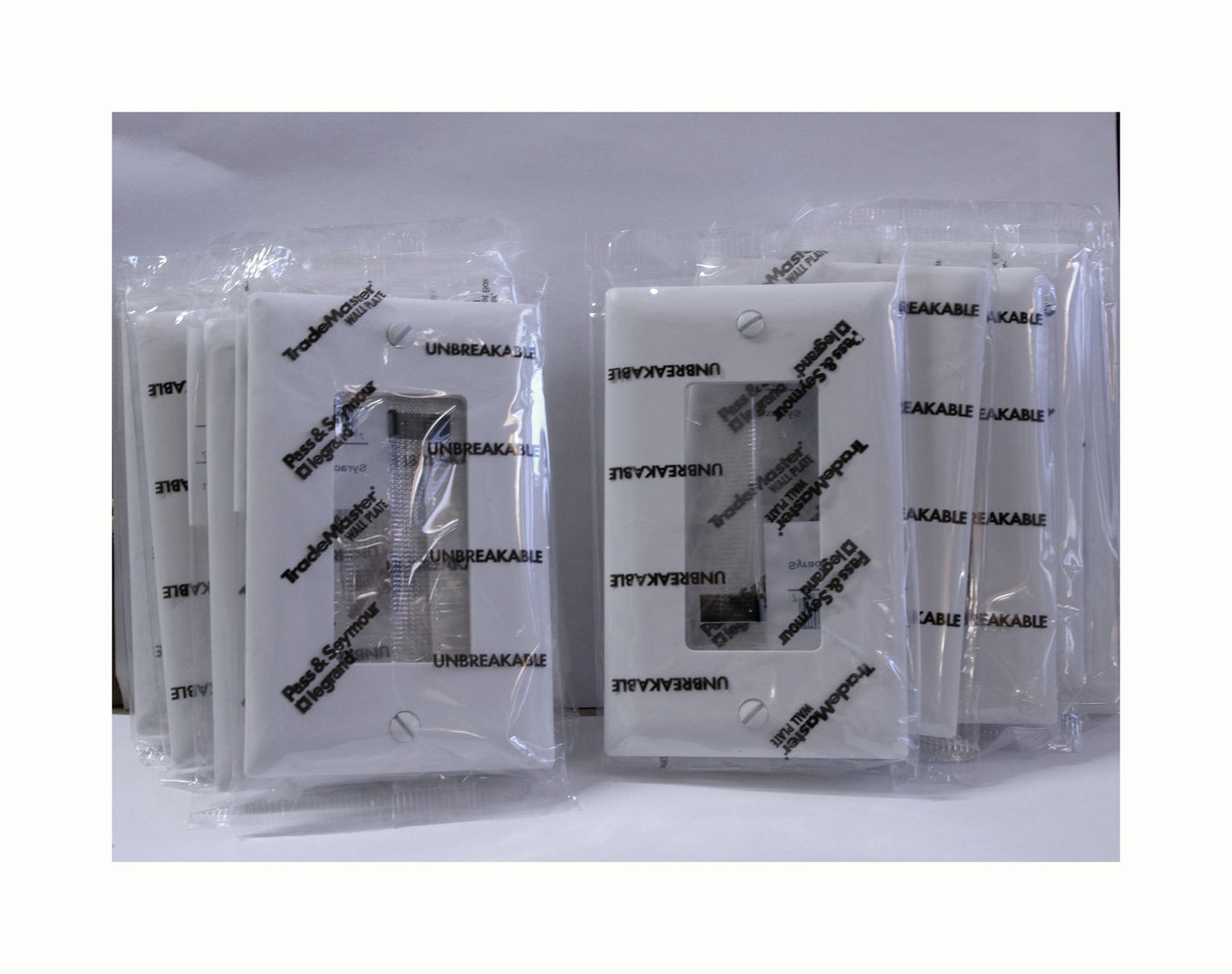 10 - Legrand Pass & Seymour Receptacle white plastic Wall Plate 4 3/4" x 3" No.3