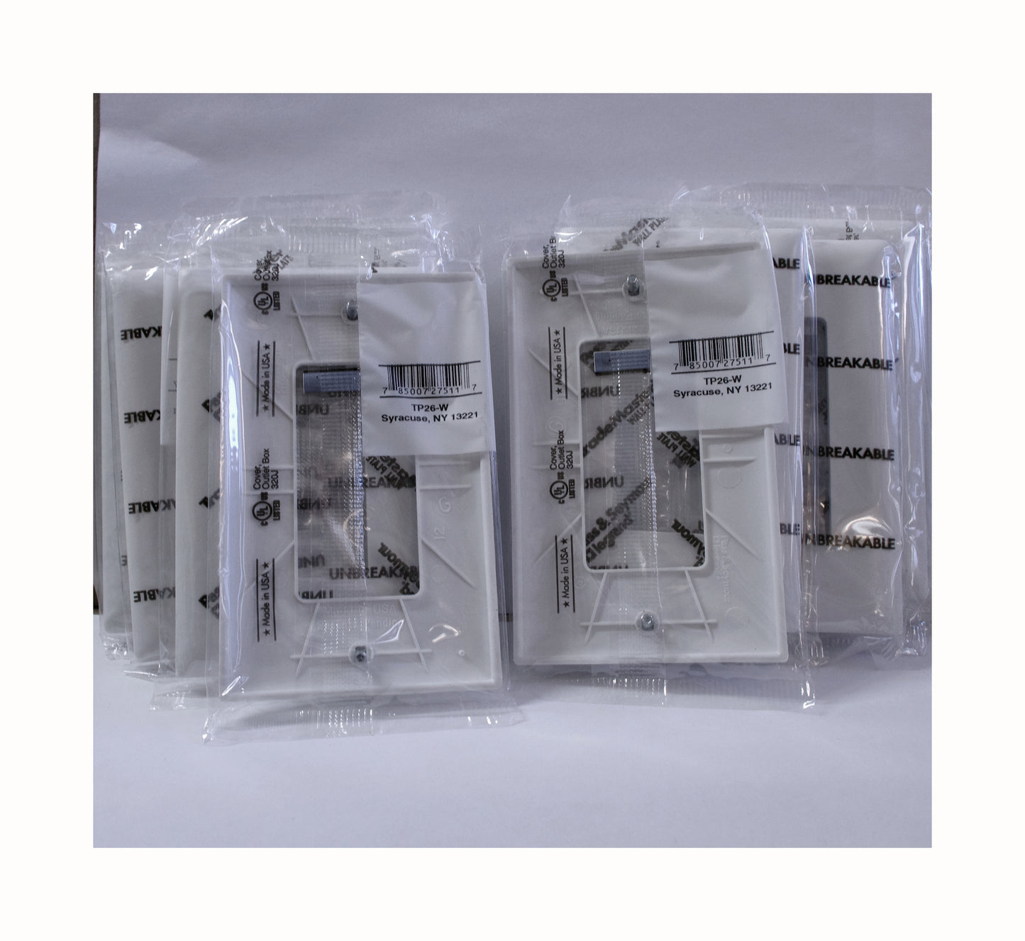 10 - Legrand Pass & Seymour Receptacle white plastic Wall Plate 4 3/4" x 3" No.1