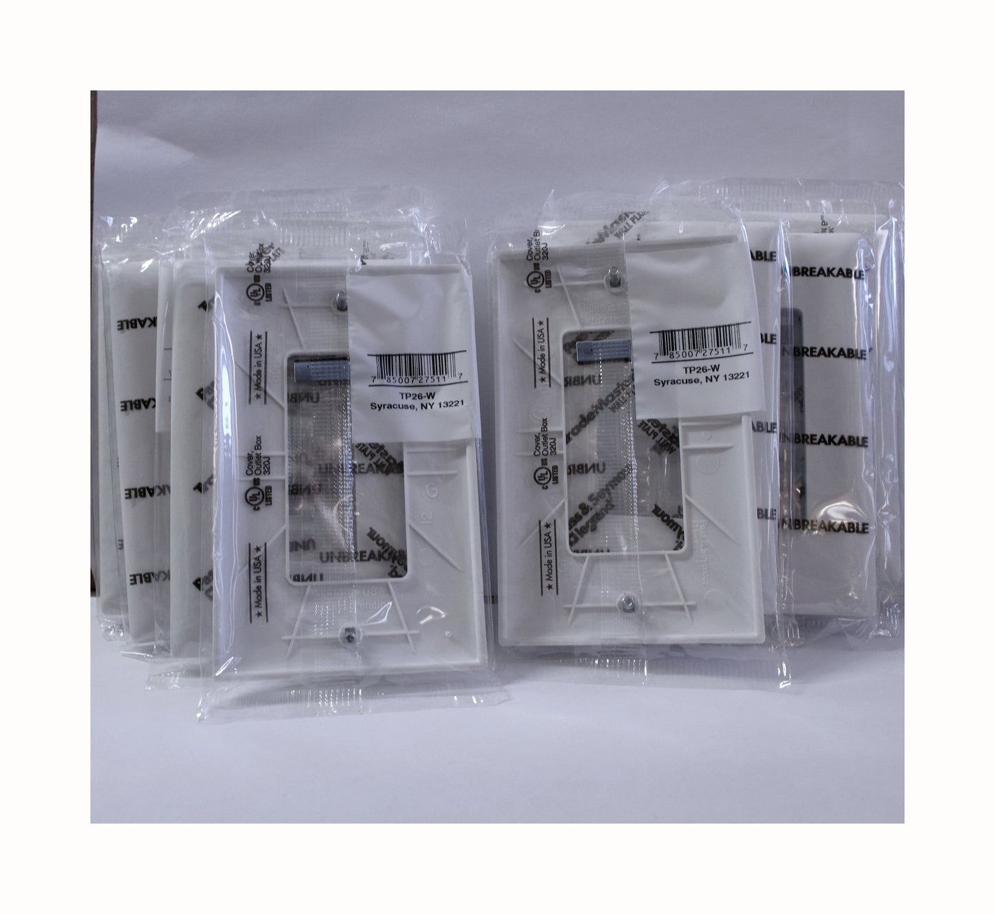 10 - Legrand Pass & Seymour Receptacle white plastic Wall Plate 4 3/4" x 3" No.2