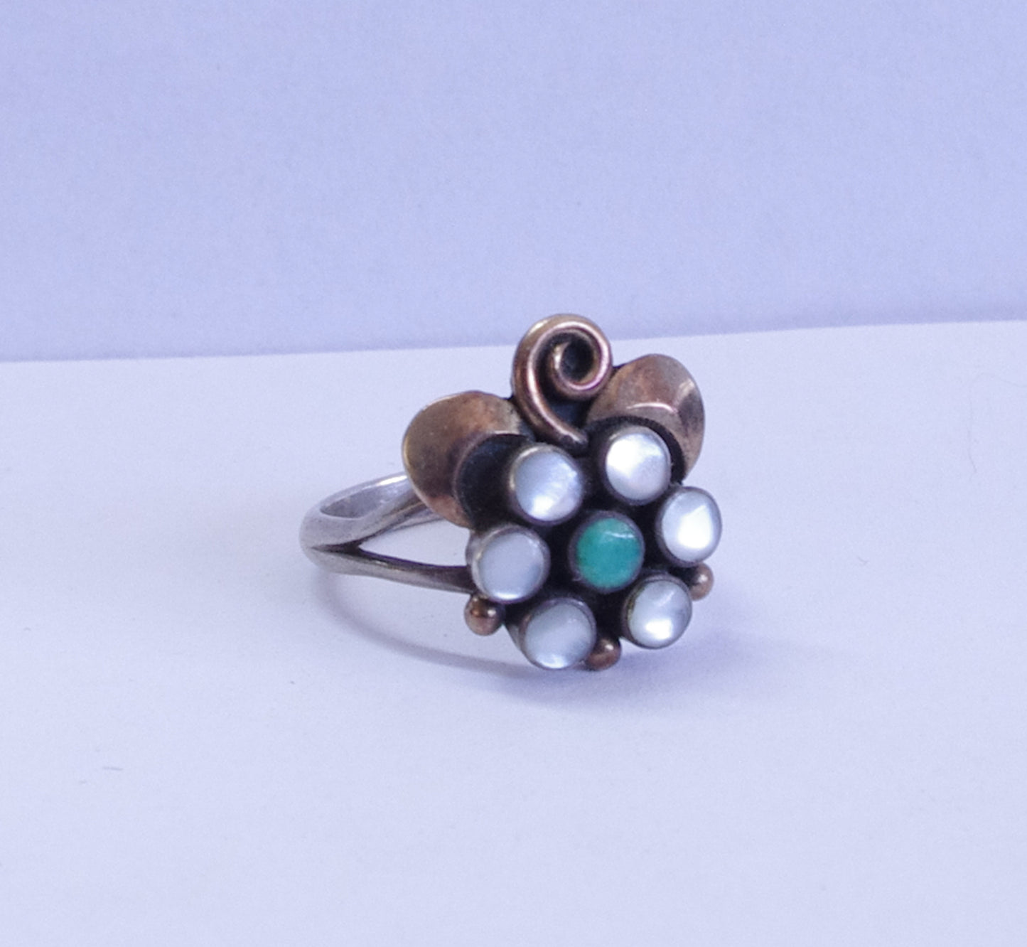 1 - Ring - stones garnet, tourmaline, and iolite Marked sterling