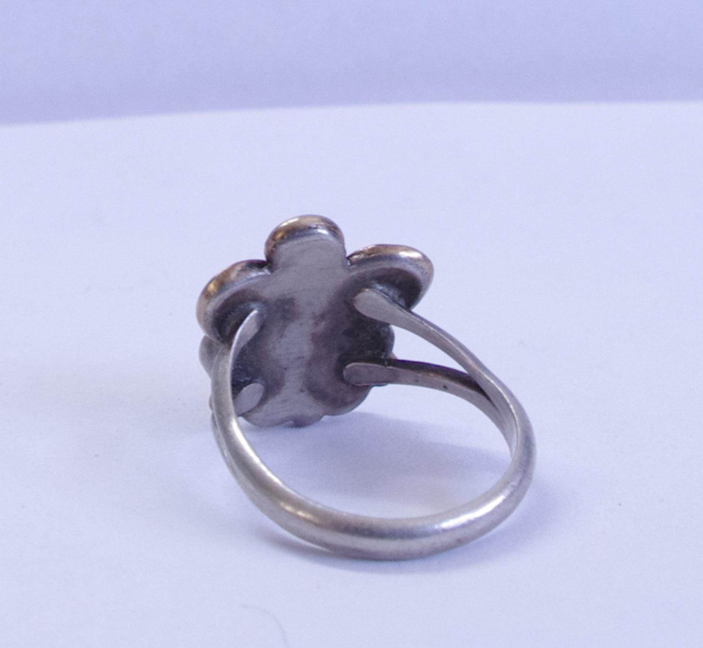 1 - Ring - stones garnet, tourmaline, and iolite Marked sterling