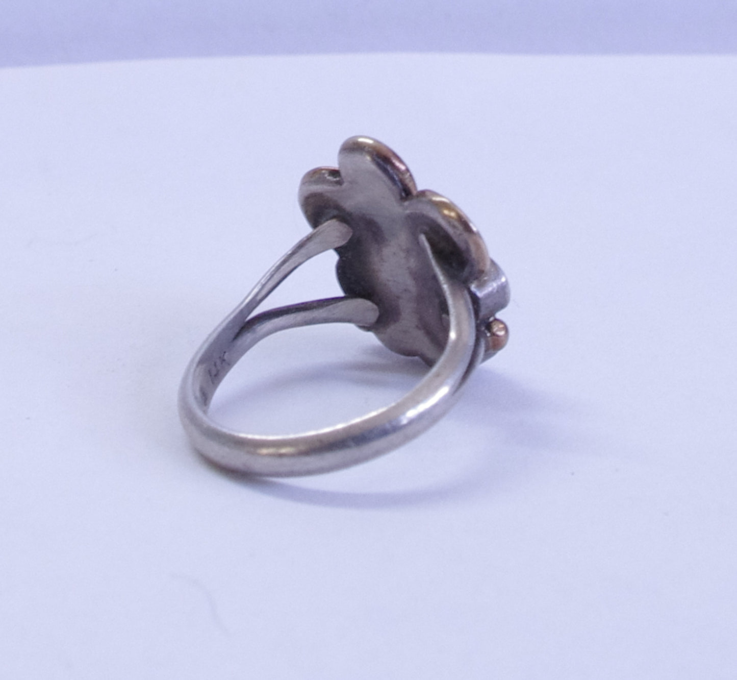 1 - Ring - stones garnet, tourmaline, and iolite Marked sterling
