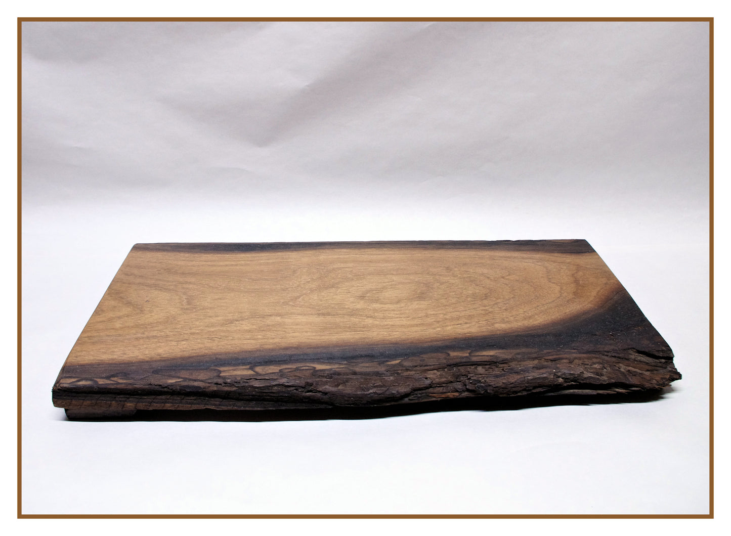 IN STOCK - Low Profile Bonsai Stand  19"L - 8 3/4-9 1/4"W - 1 5/8"H  Dark Walnut Hardwood w/ Live Edge