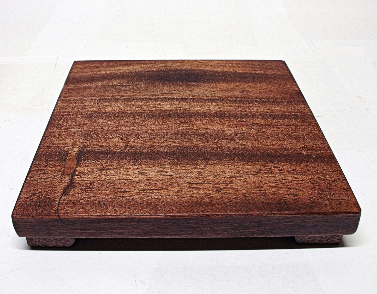 2162 - Bonsai Stand Table Low Profile Shohin Mame 6.625"L - 6.625"W -1"H African Mahogany