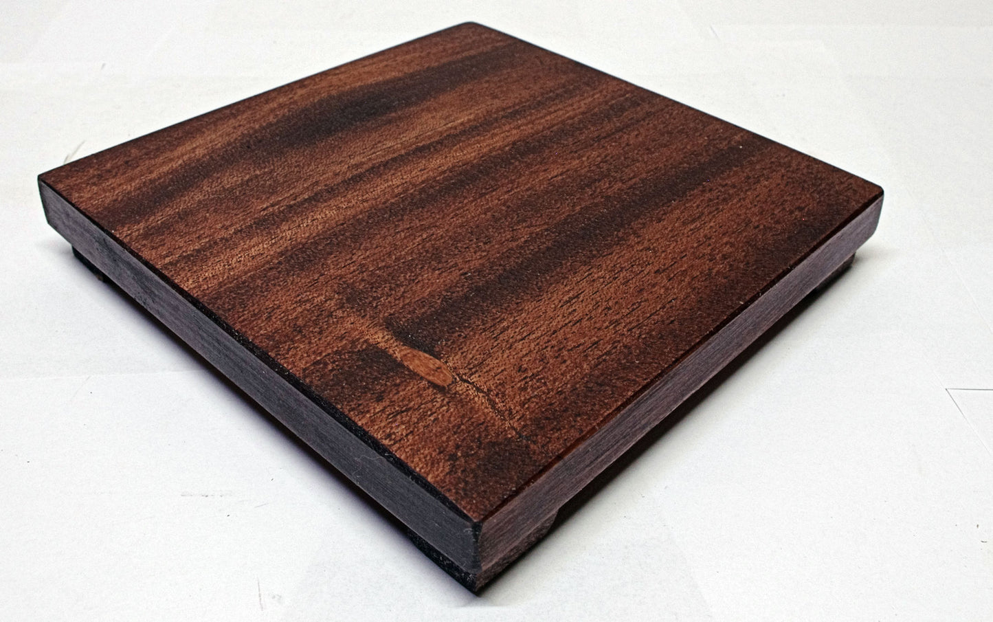 2162 - Bonsai Stand Table Low Profile Shohin Mame 6.625"L - 6.625"W -1"H African Mahogany