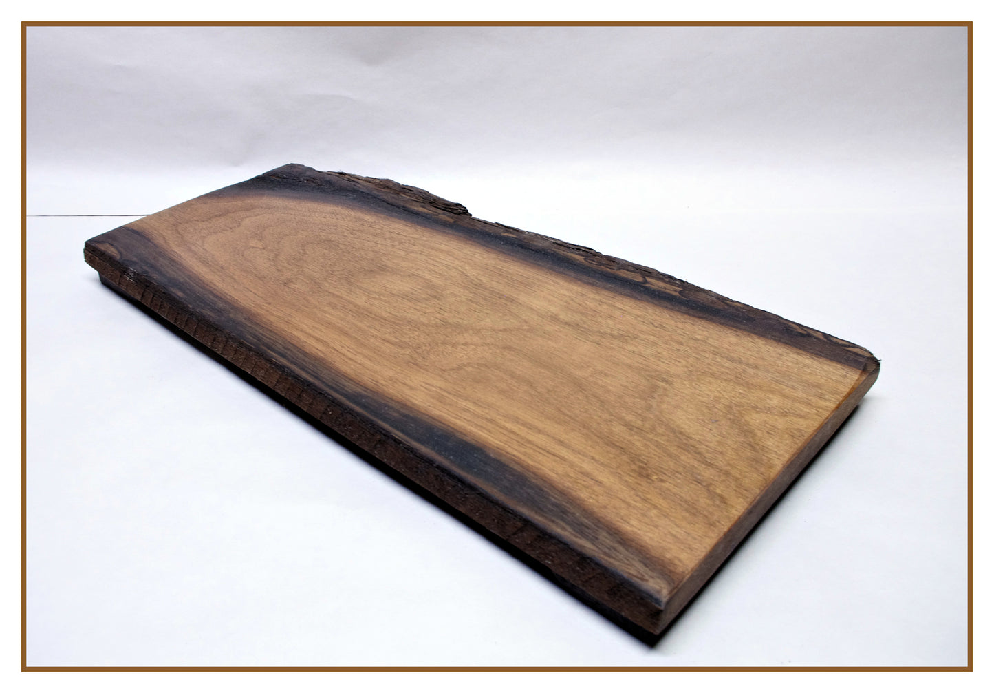 IN STOCK - Low Profile Bonsai Stand  19"L - 8 3/4-9 1/4"W - 1 5/8"H  Dark Walnut Hardwood w/ Live Edge