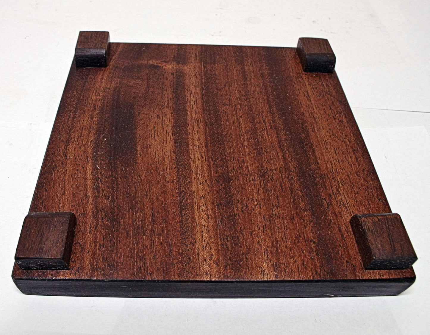 2162 - Bonsai Stand Table Low Profile Shohin Mame 6.625"L - 6.625"W -1"H African Mahogany