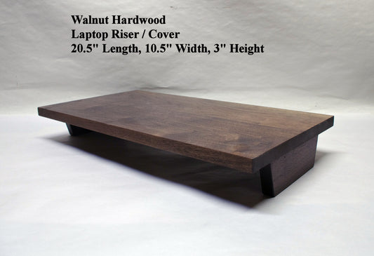 IN Stock Laptop Cover/Riser - 20.5" Length, 10.5" Width, 3" Height - Walnut Hardwood