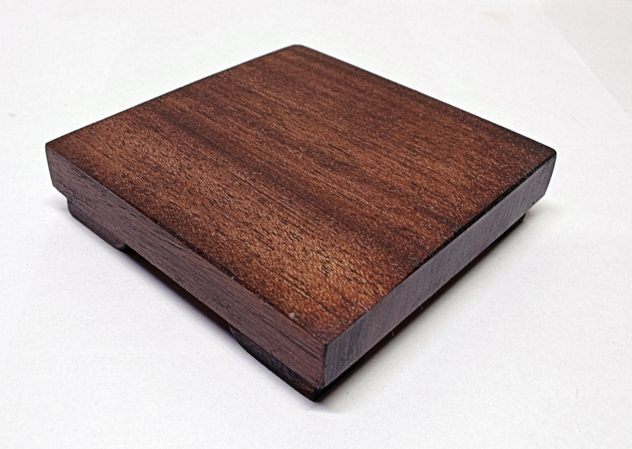 2149 - Bonsai Stand Table Low Profile Shohin Mame 4"L-4"W-1"H African Mahogany