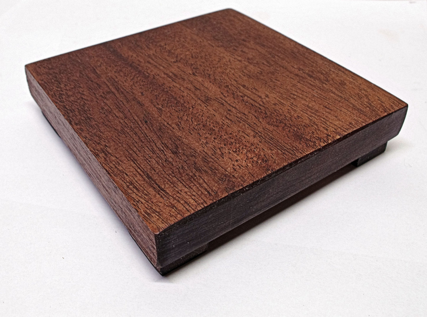 2150 - Bonsai Stand Table Low Profile Shohin Mame 4.625"L - 4.625"W -1H African Mahogany