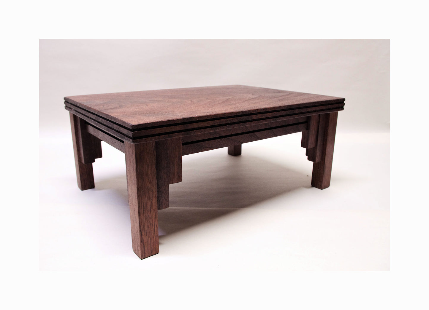 2171 - Bonsai Stand Formal Mission 14"L - 10.25"W - 6"H Red Walnut Hardwood