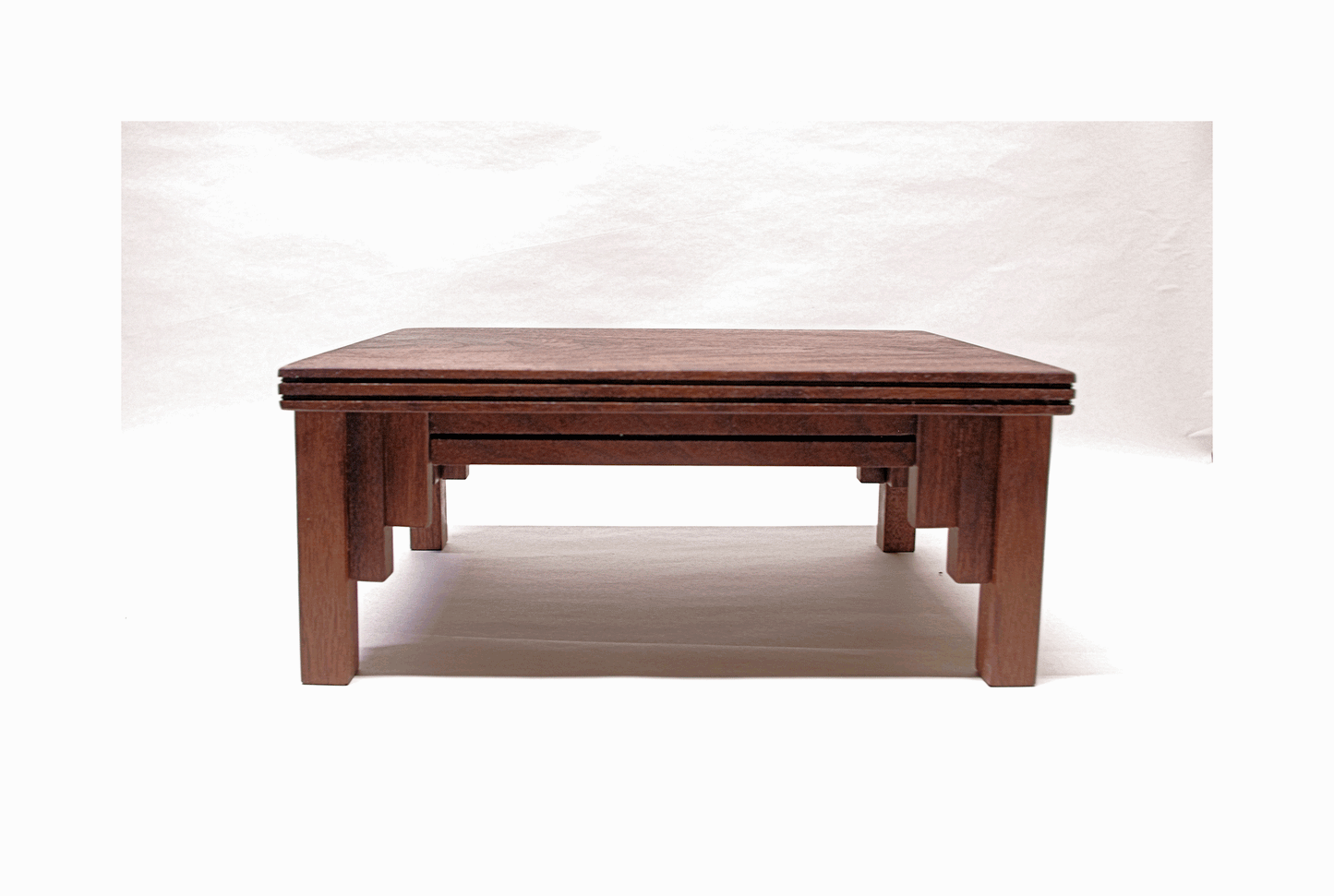 2171 - Bonsai Stand Formal Mission 14"L - 10.25"W - 6"H Red Walnut Hardwood
