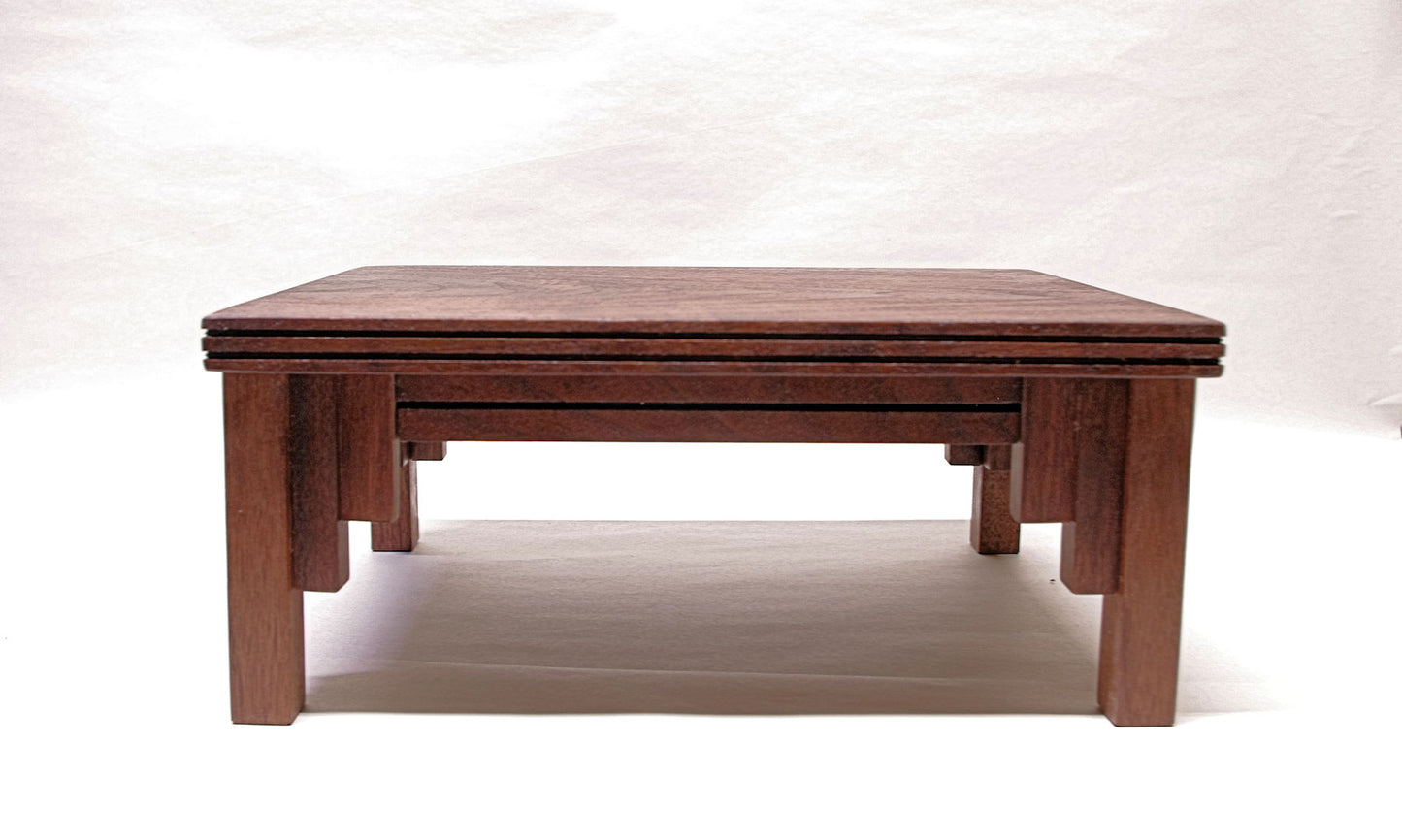 2171 - Bonsai Stand Formal Mission 14"L - 10.25"W - 6"H Red Walnut Hardwood