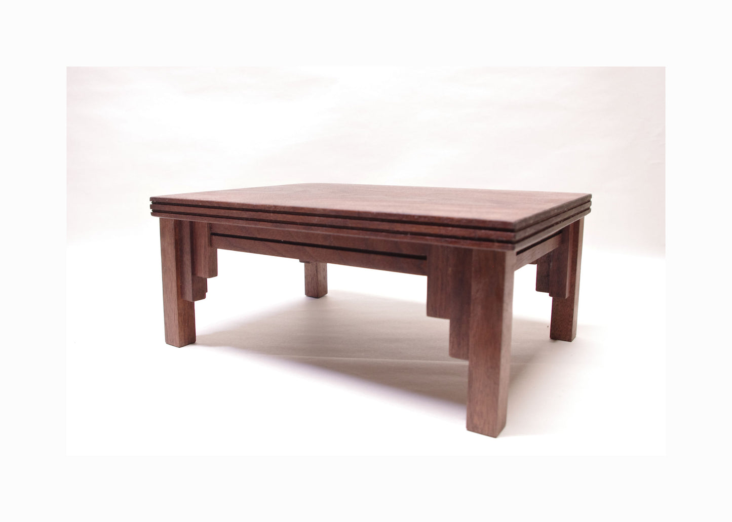 2171 - Bonsai Stand Formal Mission 14"L - 10.25"W - 6"H Red Walnut Hardwood