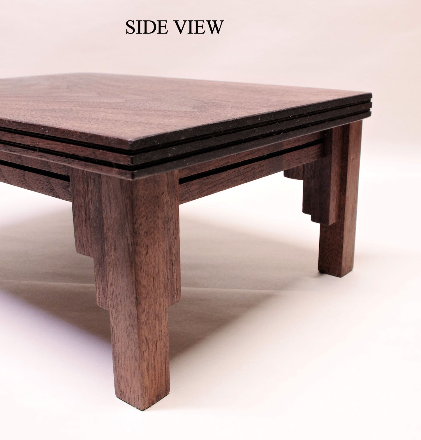 2171 - Bonsai Stand Formal Mission 14"L - 10.25"W - 6"H Red Walnut Hardwood