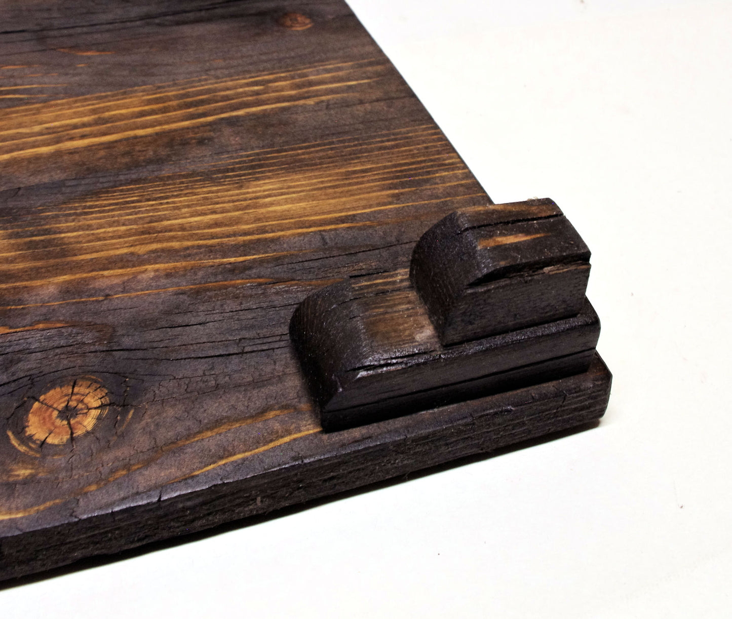 2167 - Bonsai Stand - Rustic - Low Profile 14.5"L - 9.5"W - 1.75"H w/ Live Edge black yellow accent