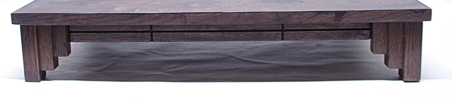 2143 - Bonsai Stand Formal Mission 21.25"L - 12.5"W - 4"H Dark Walnut Hardwood