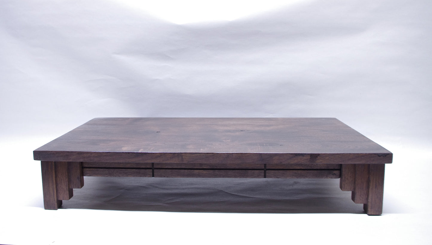 2143 - Bonsai Stand Formal Mission 21.25"L - 12.5"W - 4"H Dark Walnut Hardwood
