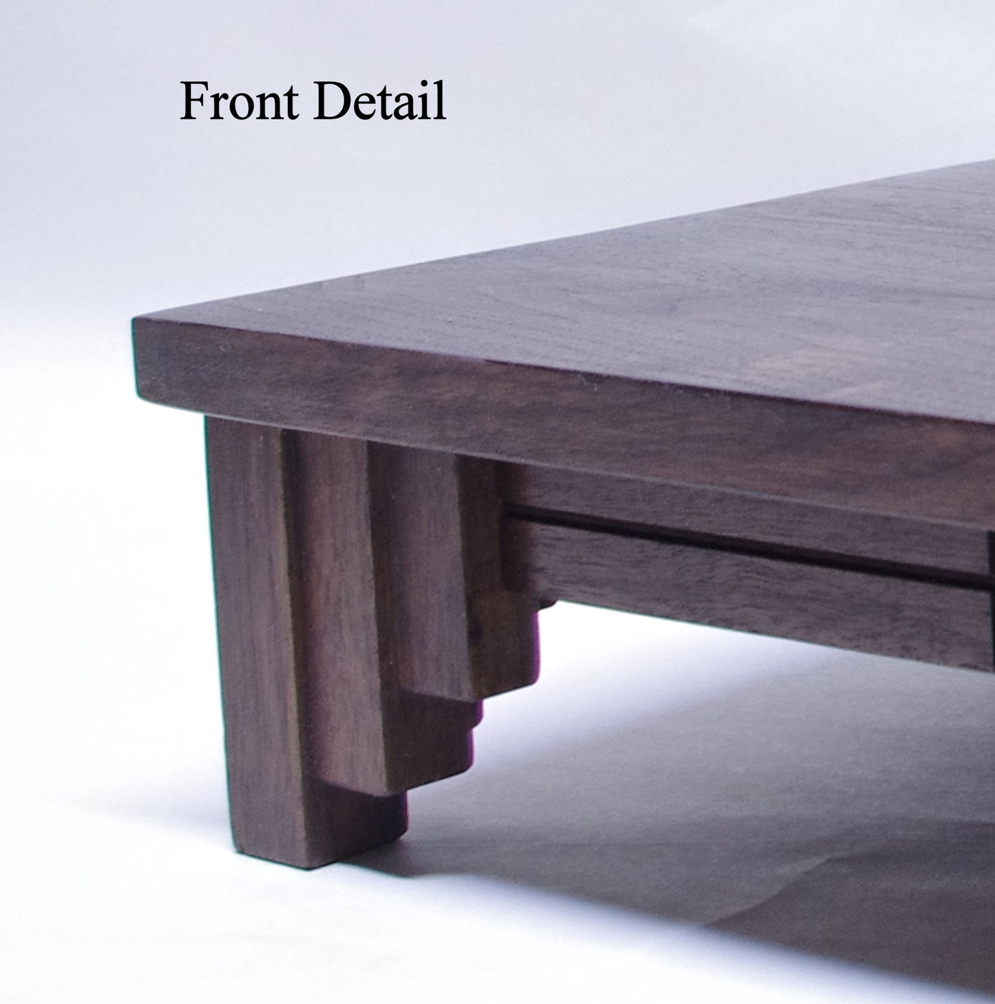 2143 - Bonsai Stand Formal Mission 21.25"L - 12.5"W - 4"H Dark Walnut Hardwood