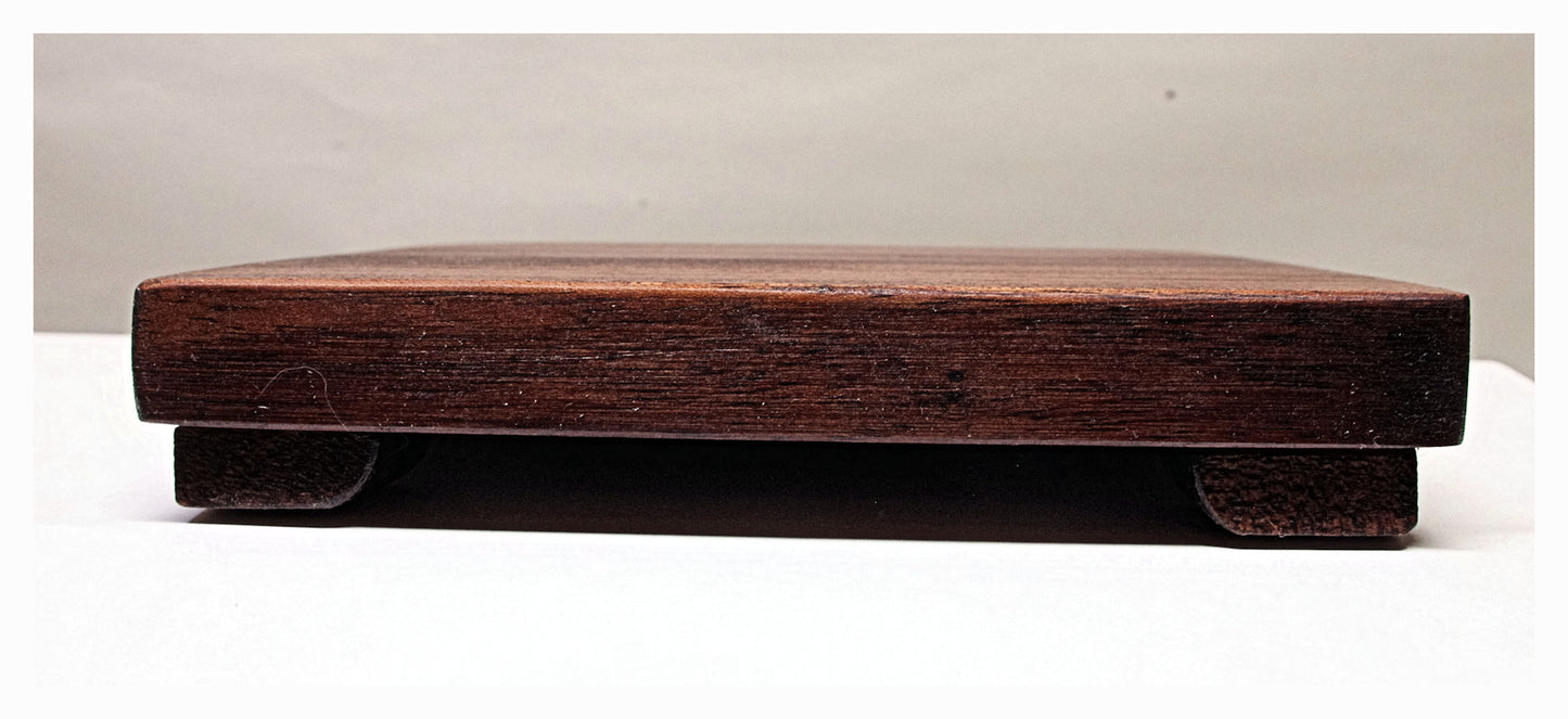 2161 - Bonsai Stand Table Low Profile Shohin Mame 5.75"L-5.75"W-1.062"H African Mahogany