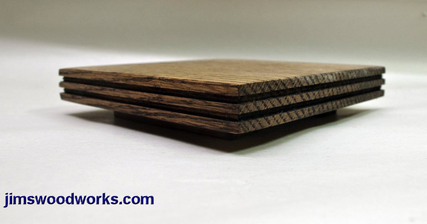 IN STOCK Shohin Mane Bonsai Stand Low Profile 4.75"L-4.75"W-1"H Mission Oak walnut stain
