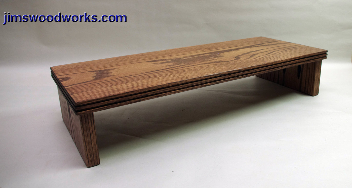 IN STOCK TV Riser Stand 20L-8W-4H Dark Red Oak Mahogany stain