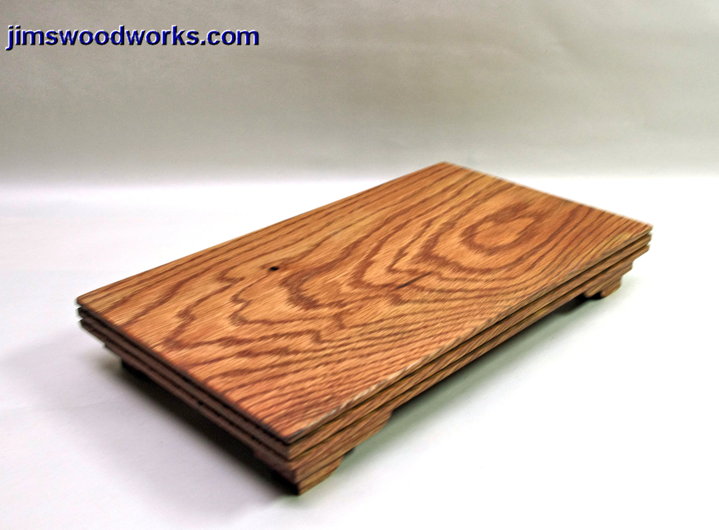 SOLD 08-07-2023 Bonsai Stand Table cherry stained oak Low Profile 12L-7W-1.75H Fluted