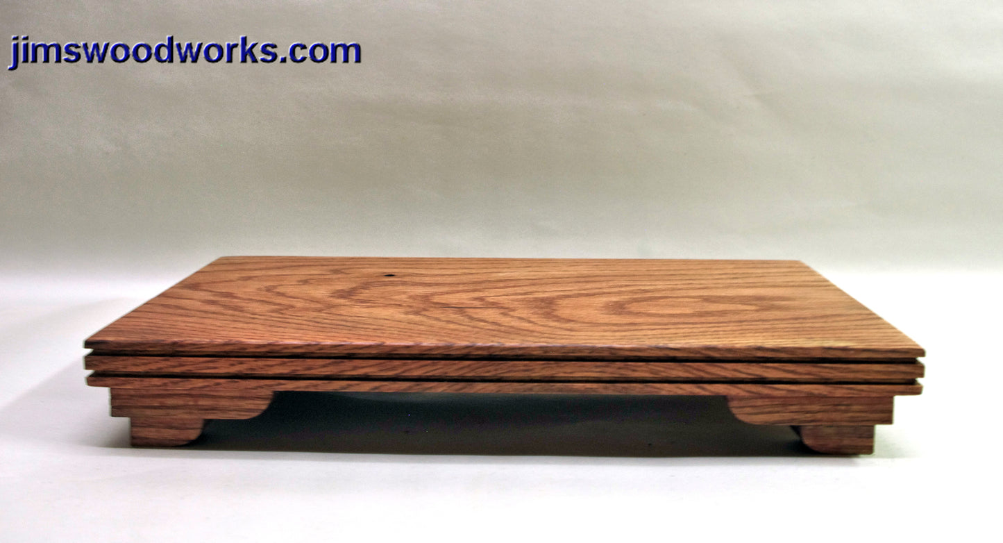 SOLD 08-07-2023 Bonsai Stand Table cherry stained oak Low Profile 12L-7W-1.75H Fluted