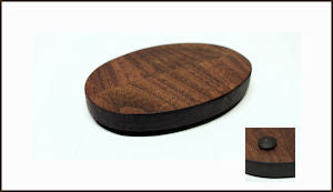 2136 - Bonsai Stand Oval Low Profile Shohin Mame 5"L - 3.375"W -1"H African Mahogany 2136