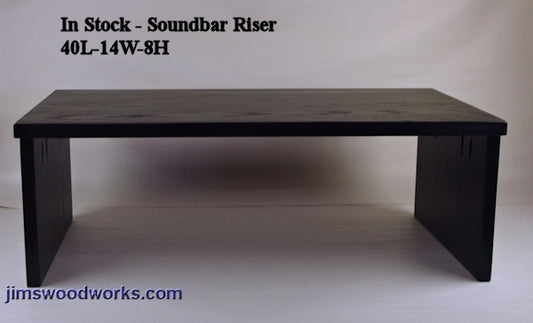 SOLD -  25% OFF SALE - TV Soundbar Riser - 40" Length, 14" Width, 8" Height - Black Hardwood