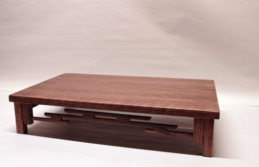 2190 - Bonsai Stand - Formal Lattice  18 3/8 L - 11 1/2 W - 4 H Dark Red Oak Hardwood Show Quality