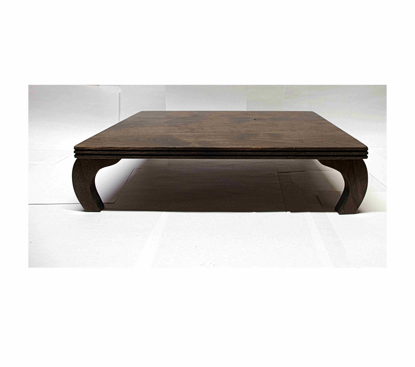 6126 - LARGE Bonsai Stand -  Curved Leg Style Walnut Hardwood - Dark Walnut Finish 19 3/4" Length, 13 3/4" Width, 4" Height - New Today