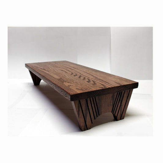 2197 - Bonsai Stand Unique Dark Red Oak Hardwood  Length 17 3/4 x 7 3/4 Width x  4 Height Show Quality collectible display