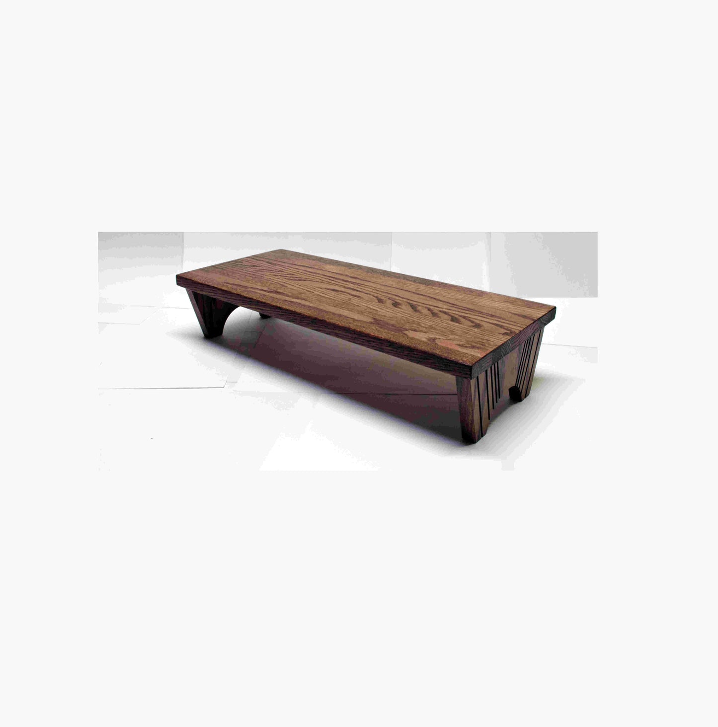 2197 - Bonsai Stand Unique Dark Red Oak Hardwood  Length 17 3/4 x 7 3/4 Width x  4 Height Show Quality collectible display