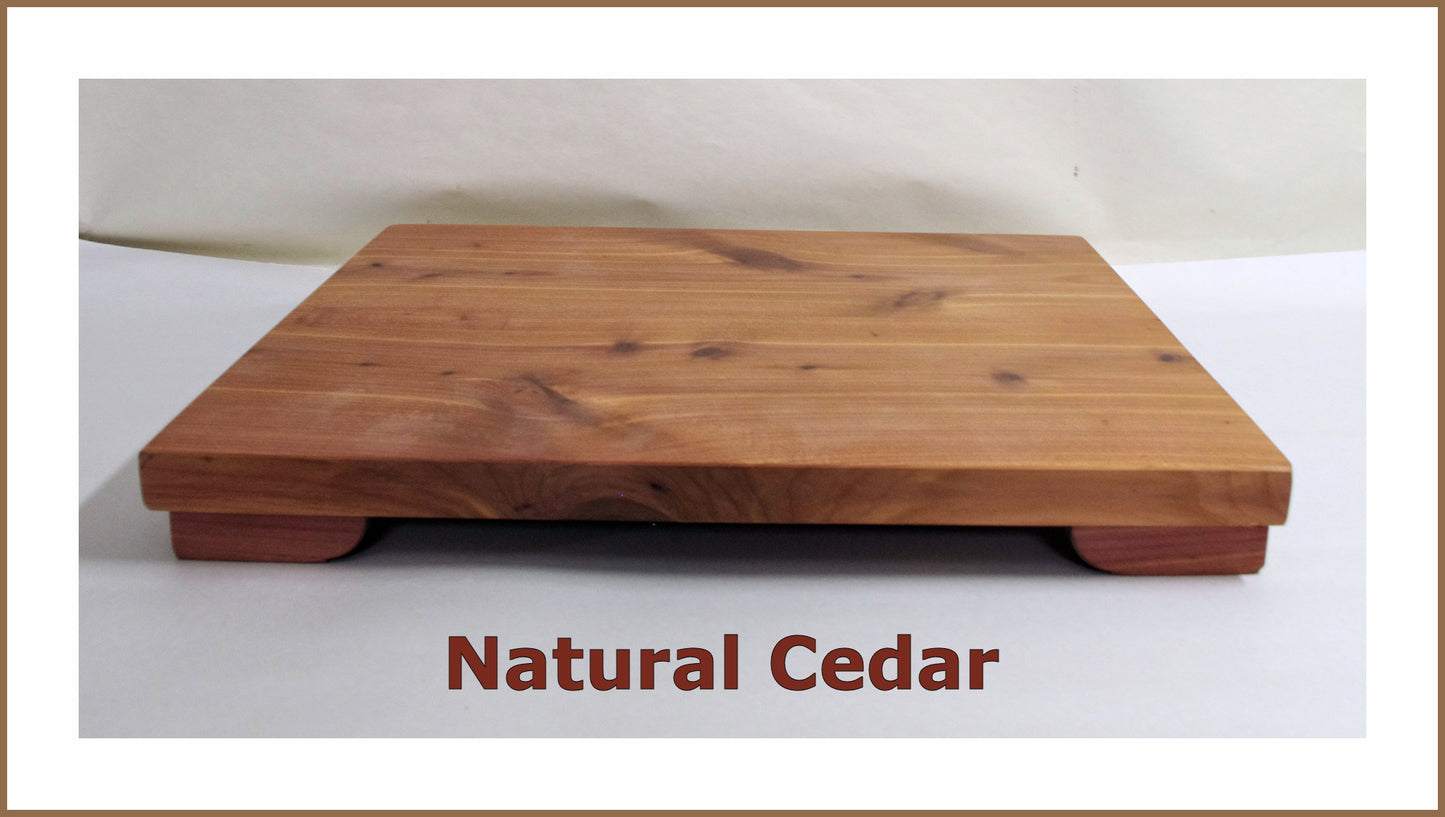 IN STOCK - Low Profile Bonsai Stand  collectible display 12.625L - 10.625W - 1.375H  Natural Cedar