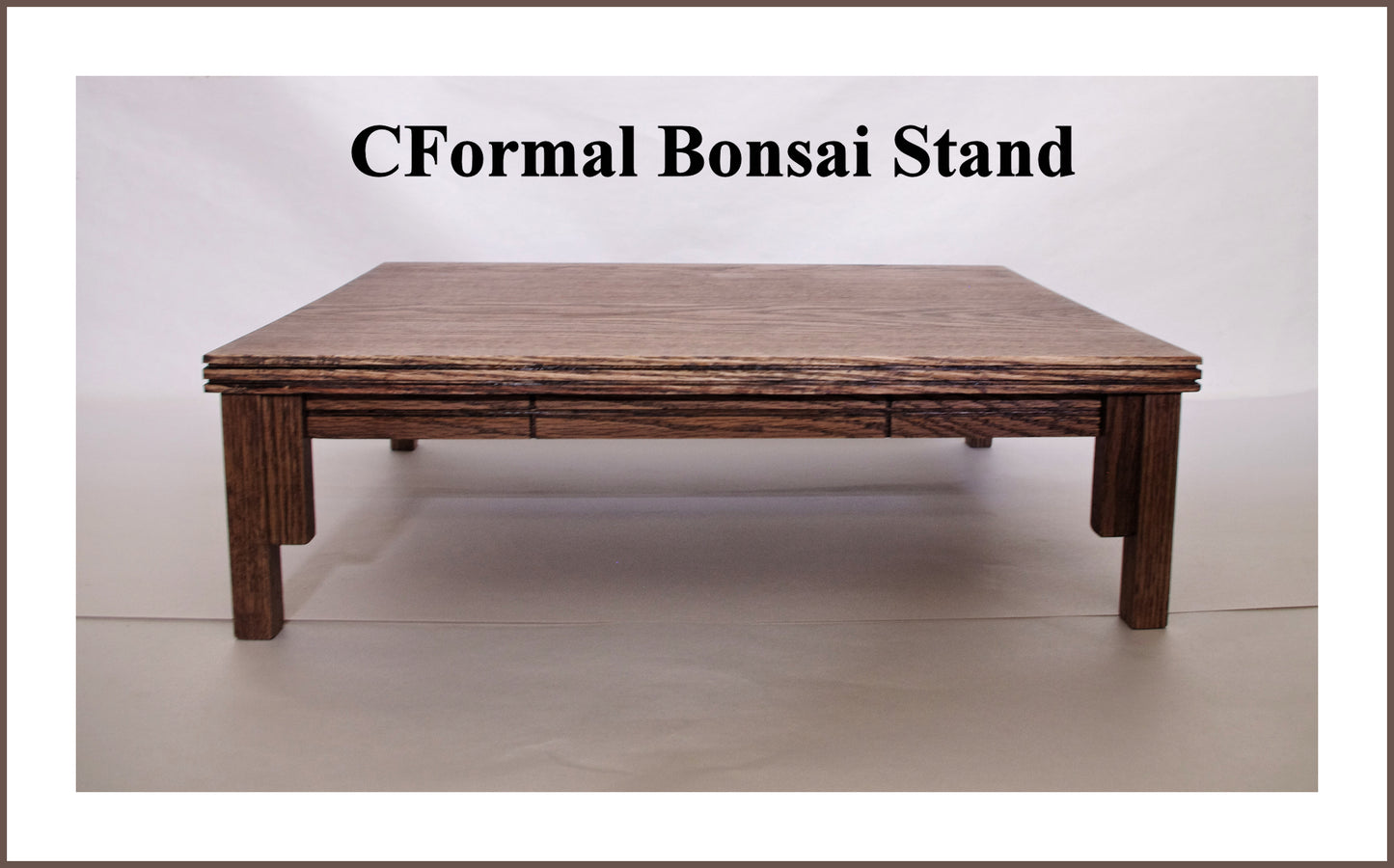 SOLD 11-16-2023 - CFormal Bonsai Stand Dark Red Oak 20L-15W-6H