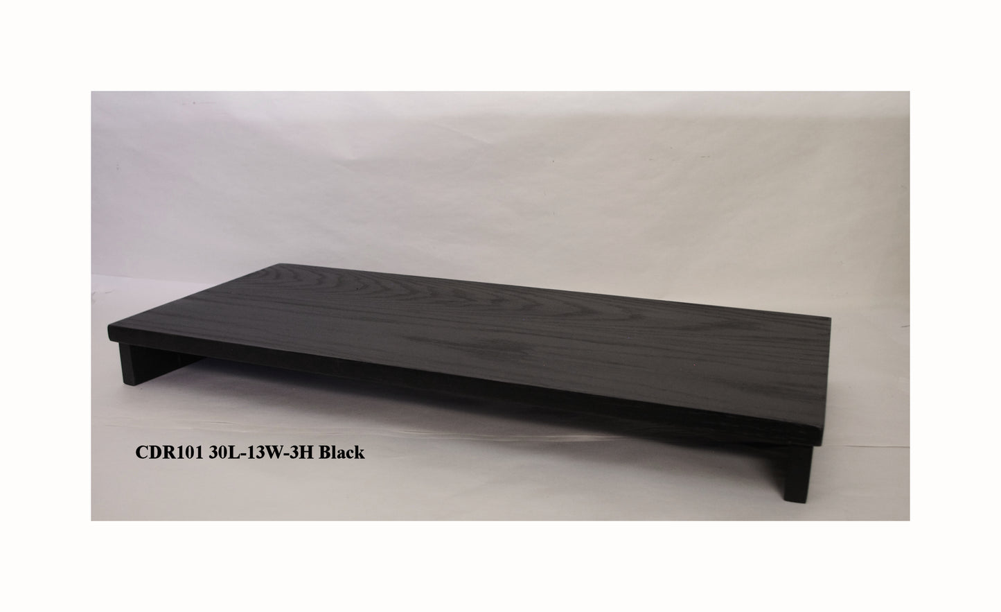 SOLD 09-11-2023  - TV Riser - 30" Length, 13" Width, 3" Height - Black Hardwood